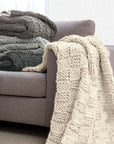 Chess Knit - Throw - Navy