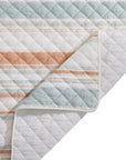 Mystic Stripe - Full/Queen Cotton Gauze Quilt Set Set of 3 - Coral
