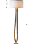 Boydton - Burnished Wood Floor Lamp - Gold