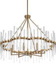 Crystal - Stick 8 Light Chandelier - Brass