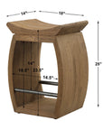Connor - Modern Wood Counter Stool - Light Brown