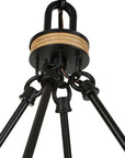Palm Royal - 8 Light Indoor-Outdoor Chandelier - Black / Light Brown