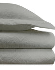 Matelasse - Queen Duvet Cover Set (Set of 3) - Gray