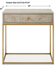 Pembrook - Side Table - Light Washed / Brass