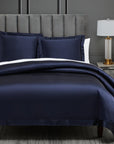 High Shine Satin - King Duvet Cover Set Set of 3 - Navy