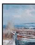 Mo Bay Framed Canvas - Blue / Light Brown