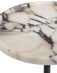 Brunson - White Marble Drink Table - Bronze / White