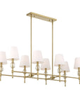 Arques - 8 Light Linear Chandelier - White / Gold