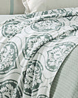 Belmont - Queen Duvet Cover - Green / White