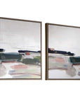 Just - Peaking Framed Abstract Prints (Set of 2) - Black / Gray / Green / Pink / Purple / White