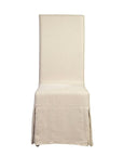 Linen Slip Covered Parsons Chair Set of 2 - Pearl Silver