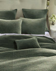 Stonewashed Cotton Velvet - Full/Queen Quilt Set (Set of 3) - Fern Green