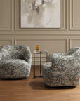 Ansel - Tapestry Swivel Chair - Green