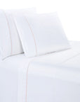 Laurel Sheet - Queen 350TC Laurel Embroidered Border Sheet Set (Set of 4) - Blush