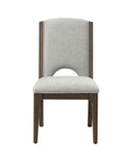 Athens - Upholstered Dining Chair Set of 2 - Light Gray / Chocolate Brown