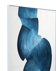 Ribbons Canvas Art - White / Blue