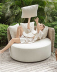 Sunset - Outdoor Round Swivel Day Bed - White