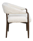 Austell - Shearling Dining Chair - Brown / White