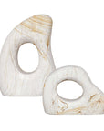 Stone Flow - Outdoor Sculptures (Set of 2) - Brown / White