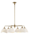 Biddeford - 6 Light Beaded Pendant - White