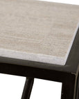Reed - Travertine Console Table - Black & Light Brown