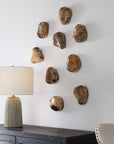 Pebbles - Blonde Wood Wall Décor (Set of 9) - Light Brown
