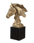 Chiseled Horse Bust - Sculpture - Bronze