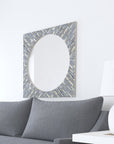 Sunburst - Bone Wall Mirror - Light Blue
