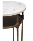 Moira - Side Table - White / Gold