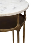 Moira - Side Table - White / Gold