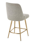 Bramwell - Upholstered Counter Stool - Gray / Gold