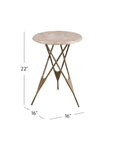 Leila - Accent Table - Antique Brass / Italian Marble