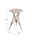 Leila - Accent Table - Antique Brass / Italian Marble