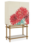 Melange - Patrisha Bar Cabinet - Beige / Red