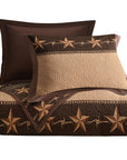 Rustic Star - Twin Star Ranch Reversible Quilt Set Set of 2 - Brown / Tan