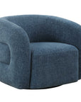 Junie - Swivel Barrel Chair - Blue
