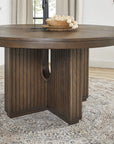 Athens - Round Dining Table - Chocolate Brown