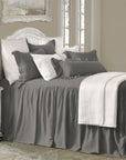 Luna - King Washed Linen Bedspread Set Set of 3 - Slate