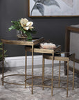 India - Nesting Tables (Set of 3) - Light Brown & Black