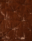 Stella - Twin Faux Silk Velvet Pintuck Quilt - Copper Brown