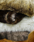 Wolf Fur - Faux Wolf Fur Throw Blanket - Brown