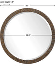 Wayde - Bark Round Mirror - Gold