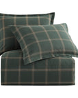 Windowpane - King Plaid Comforter Set Set of 3 - Hunter Green