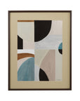Curved Vision Shapes Framed Print - Light Brown