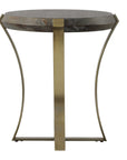 Unite - Brass Leg Wood Side Table - Dark Brown