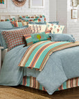 Chambray - Full Comforter Set Set of 3 - Blue / Turquoise
