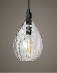 Campester - 1 Light Watered Glass Mini Pendant - Silver