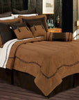 Rustic Barbwire - King Barbwire Comforter Set Set of 7 - Tan