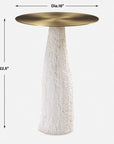 Hollen - Stone Accent Table - White