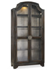 Sanctuary - Glass Bunching Curio - Ebony Antiqued Oak